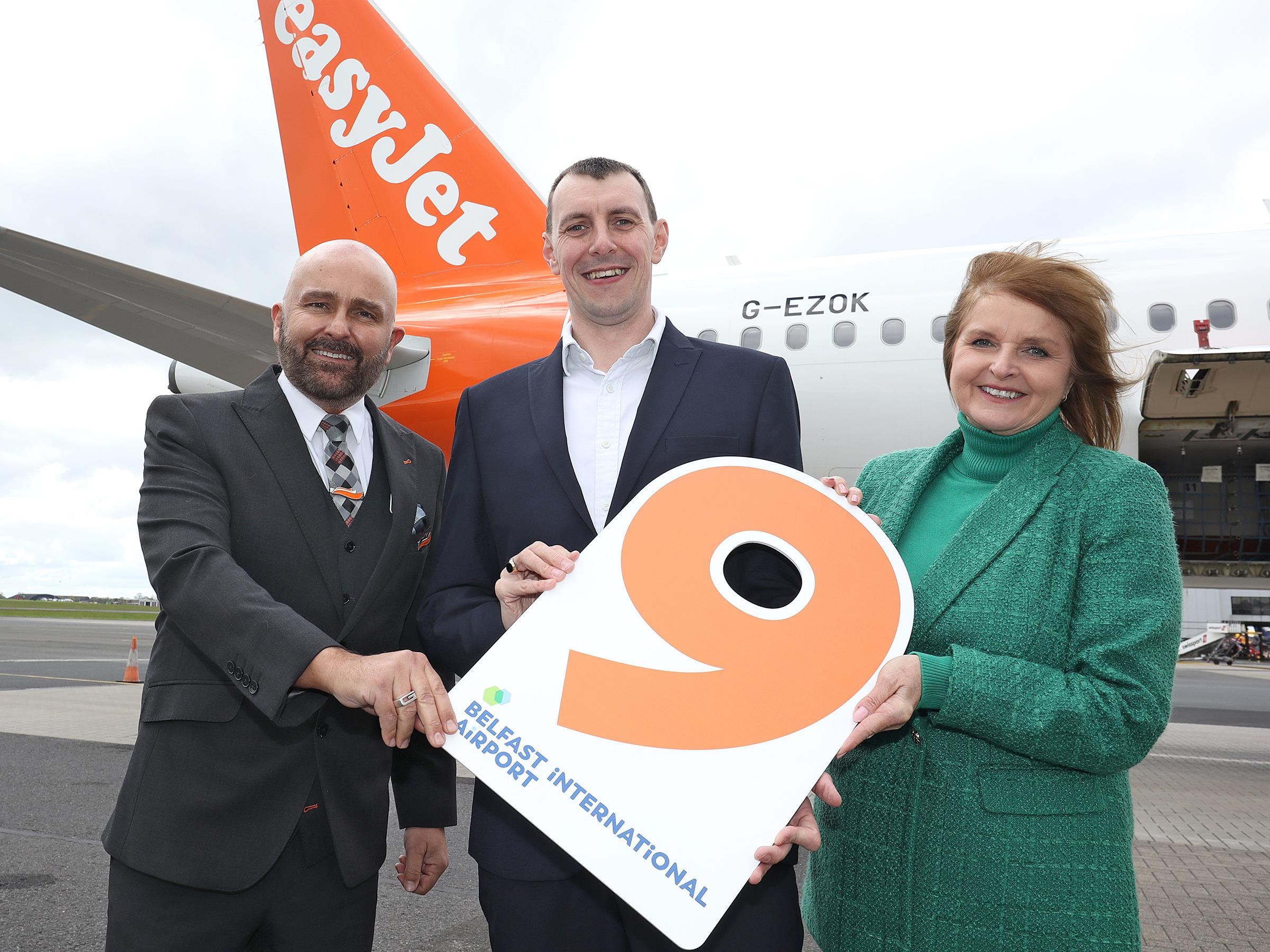 easyJet celebrates ninth aircraft arrival at Belfast International 